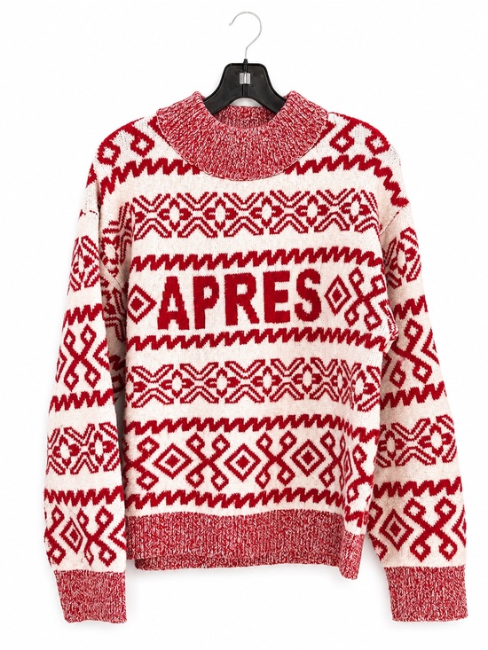 a new day Sweaters - APRES Red and Cream Fair Isle Knit Sweater